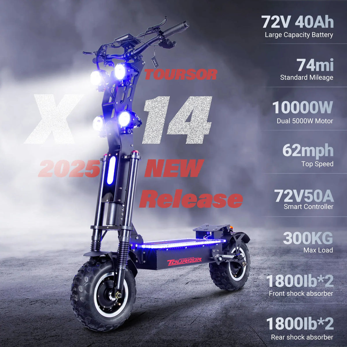 EU USA Local Warehouse Adult Electric Scooter 72v 10000w Dual Motor 40ah Batter Long Range 14 Inch Off Road Folding EScooter