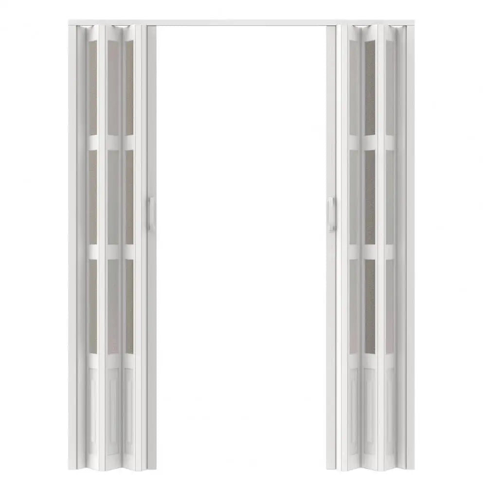Adjustable 48-72"W x 80"H Acrylic PVC Accordion Folding Door, Single/Bi Fold Interior Door for Closet Bathroom