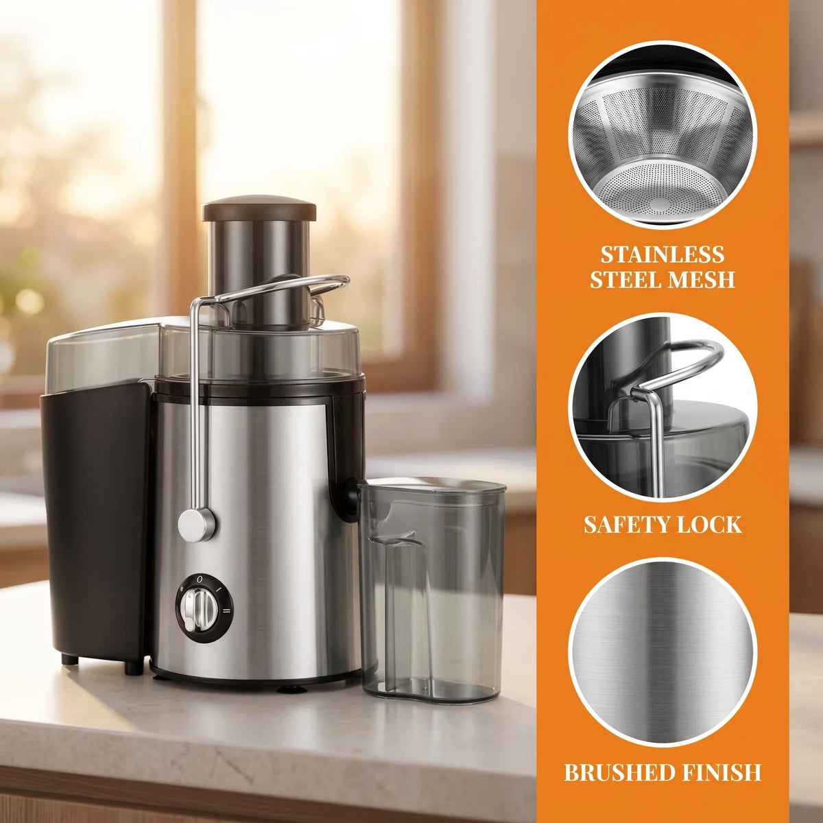 Bestselling Stainless Steel Juicer! 800W High Power, Residue-Free Fresh Juice, Healthy Drinks Made Effortlessly