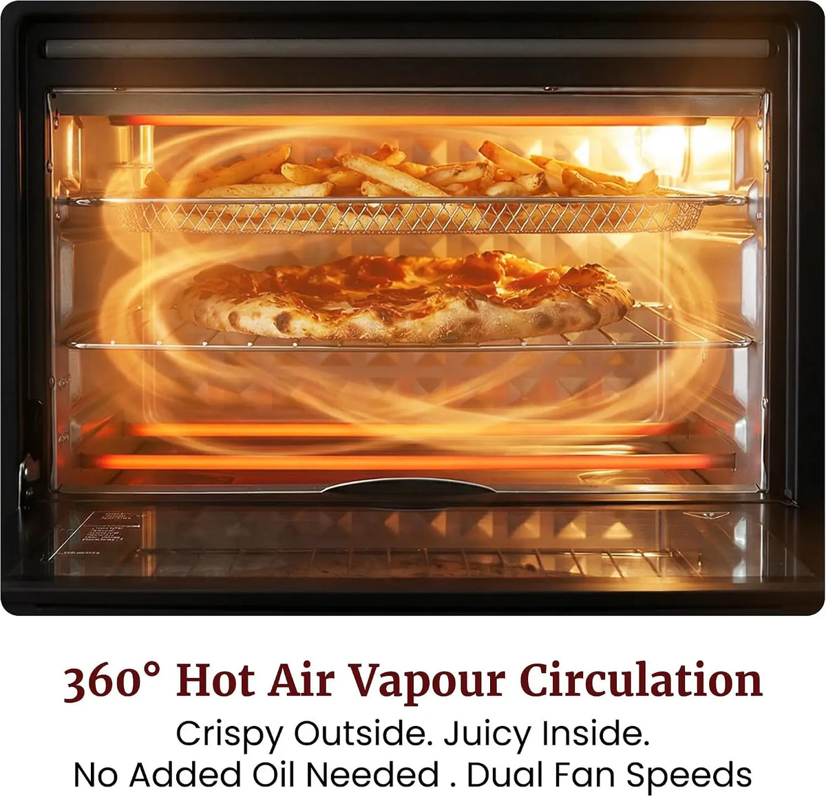 23L 10-in-1 Digital Air Fryer Toaster Oven, Dual Fan Speeds Convection Countertop Oven, 1600W, Air Fry, Bake, Broil, Toast, Dehy