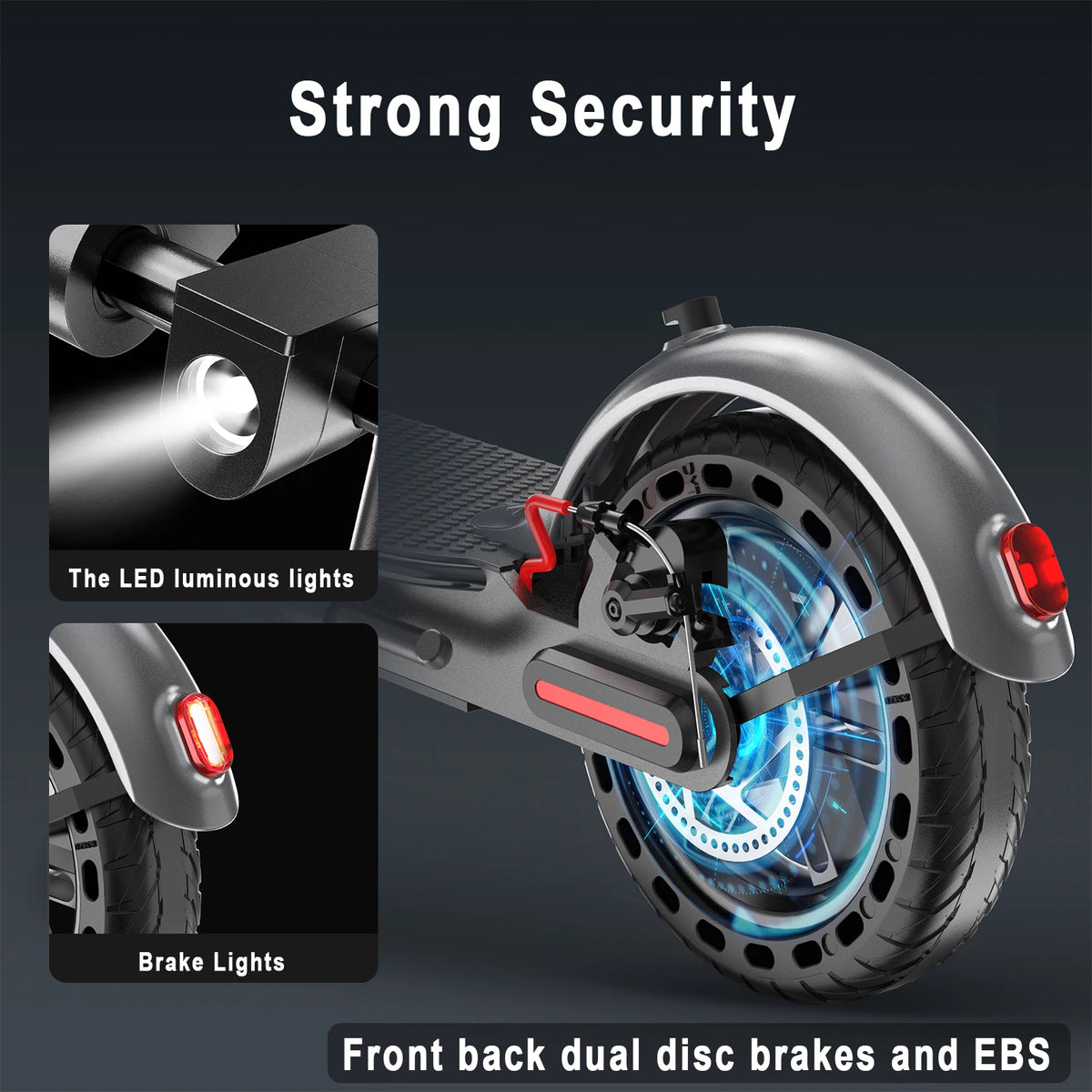 206 NEW Electric Scooter 8.5'' Honeycomb Tire 19mph Max Speed 21 Miles Max Range Dual Braking System Foldable Design APP Control for Adult