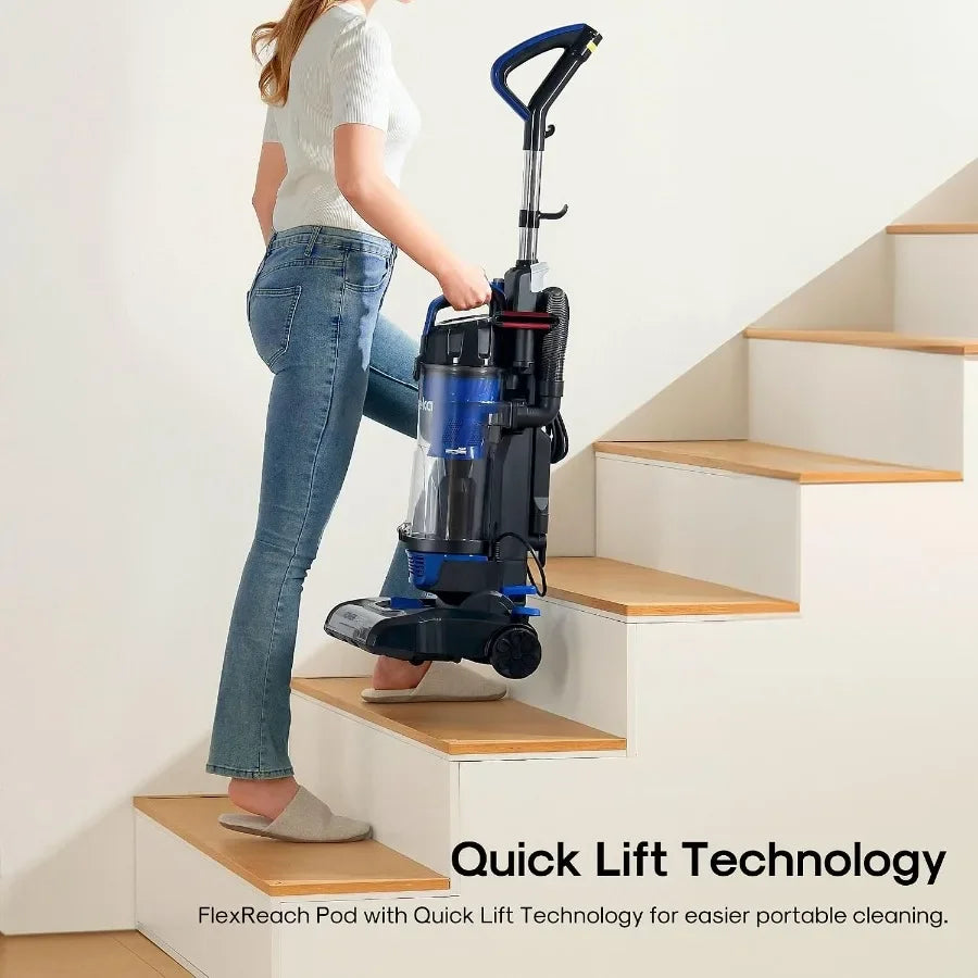 Lightweight Powerful Upright Vacuum Cleaner for Carpet and Hard Floor, PowerSpeed, New Model, Blue, black/New Model