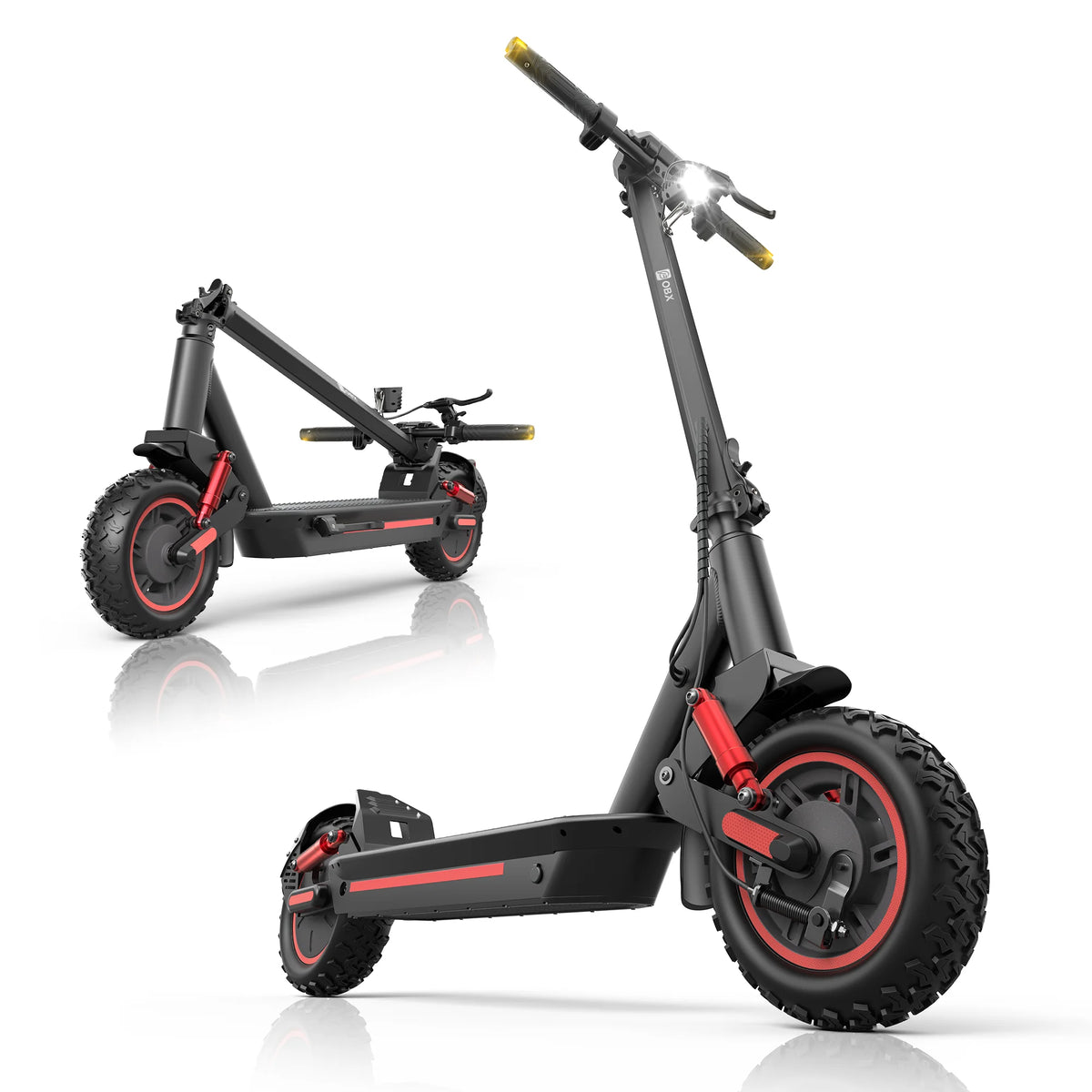 1200W Electric Scooter 10 Inch Folding E Scooter 48V 15Ah Battery Dual Suspension 25KM/H Adult Commuter Scooter