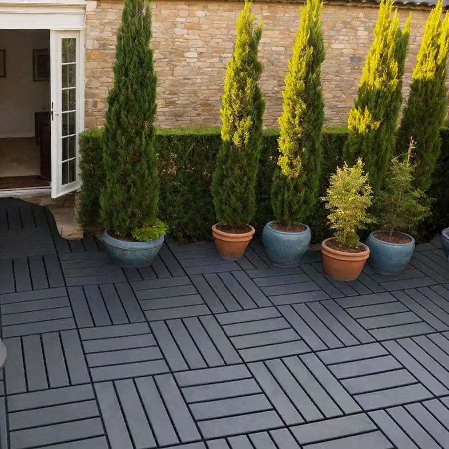 44/27-Pack 12'X12' Interlocking Deck Tiles, Plastic Waterproof Outdoor Flooring For Patio, Pool, Backyard, Balcony – All-Weather