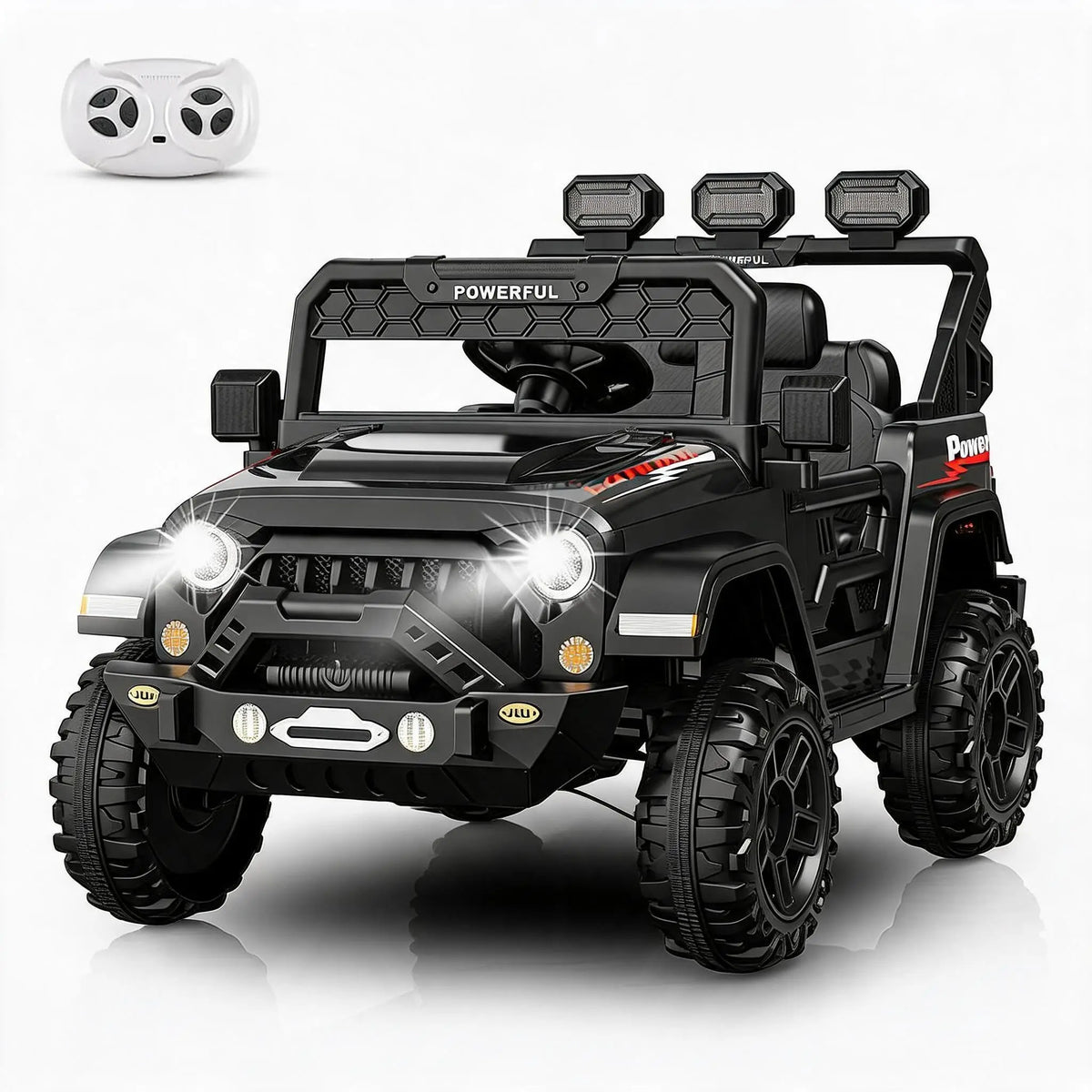 12V Kids Ride Car 4 Wheeler With 2.4G Parent Remote Dual Motors EVA Tires Bluetooth Music Soft Start Electric Toy For Ages 3-6