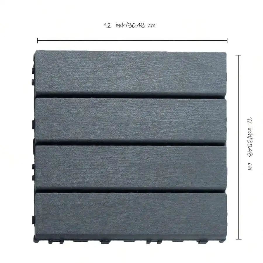 44/27-Pack 12'X12' Interlocking Deck Tiles, Plastic Waterproof Outdoor Flooring For Patio, Pool, Backyard, Balcony – All-Weather