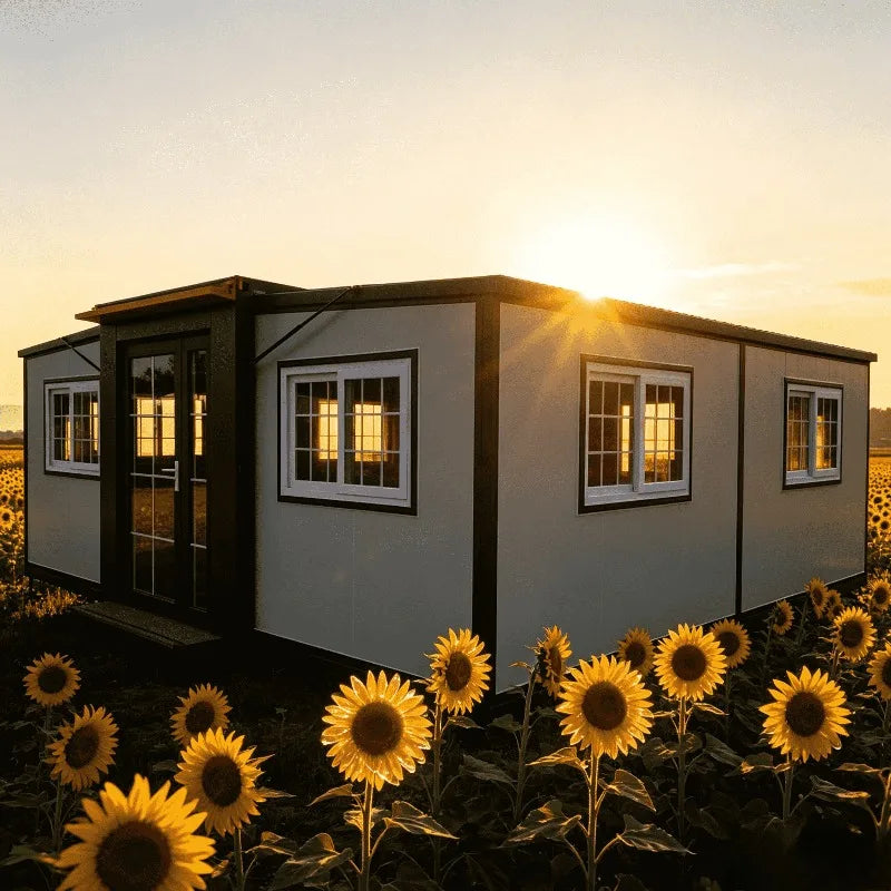 Portable Prefab Office Container House 20ft Foldable Tiny Home Modular Mobile Living Expandable Steel