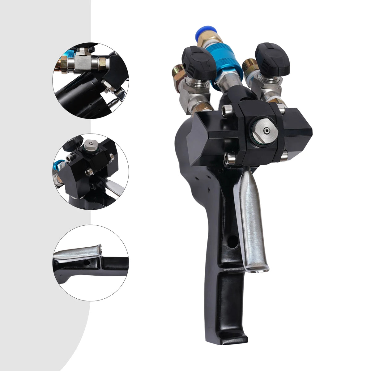 Polyurethane Spray Gun, Cast Iron Air Spray Gun With 3 Interchangeable, Professional Paint Sprayer For Primer Stain Varnish