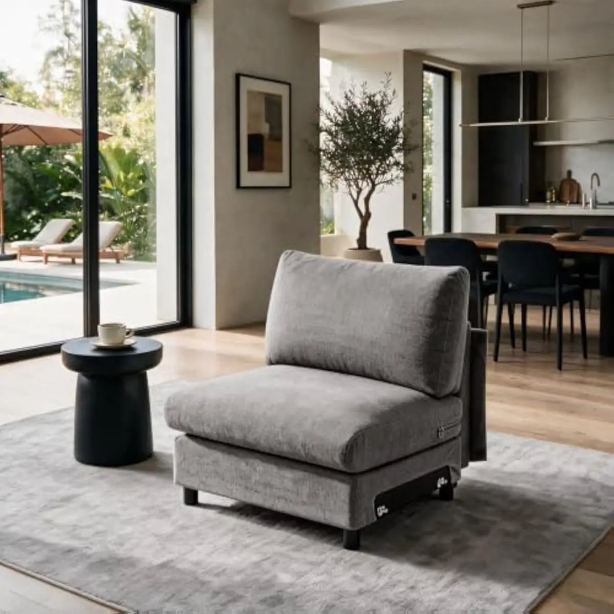 115 Inch Extra Wide L Shaped Sectional Sofa with Deep Seating and Detachable Cushions, Tool Free Modular Design for Living Room