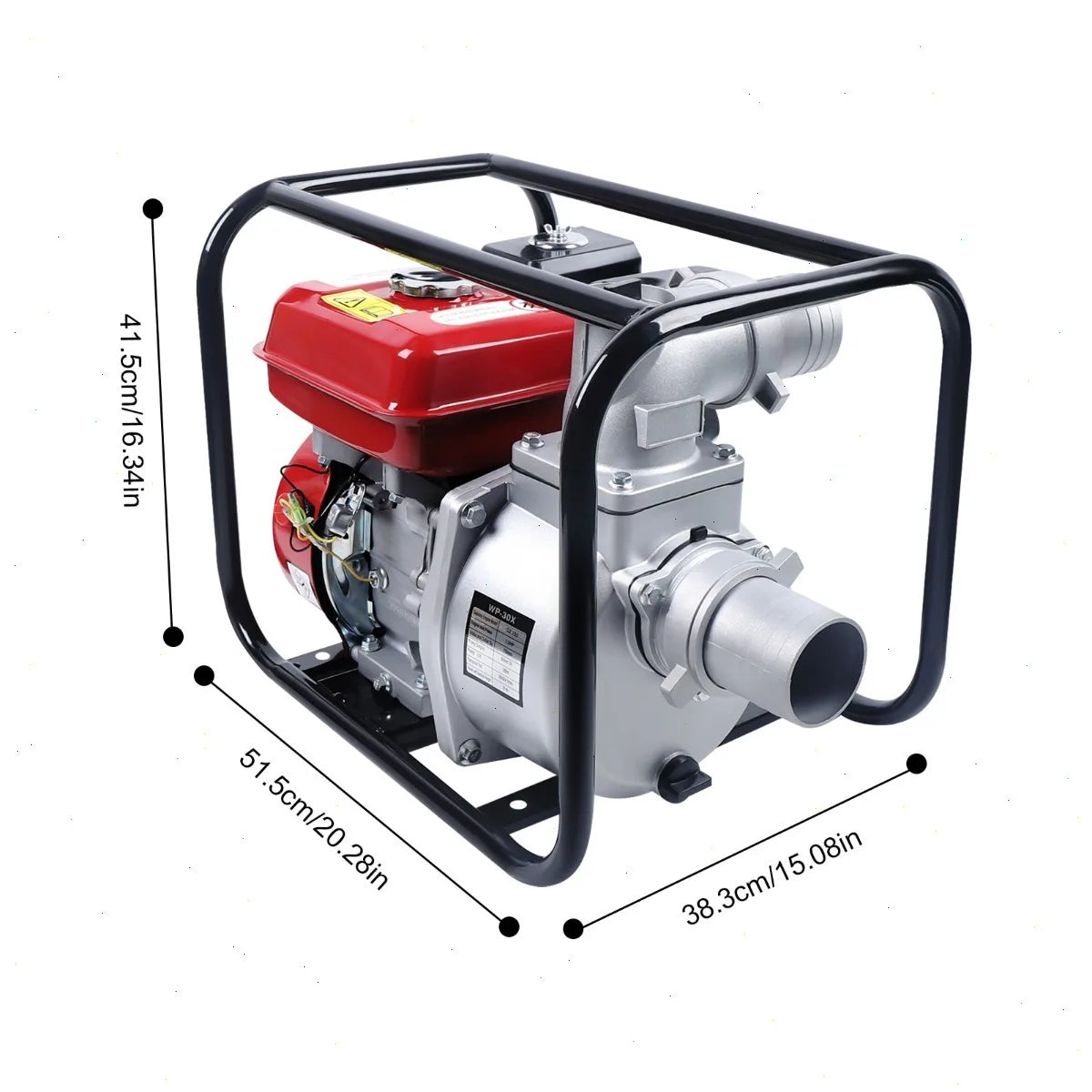 Irrigation Water Pump, 3 Inch Water Pump 7.5HP Fuel Engine Self Priming Pump, High Flow for Agricultural Farm Water Transfer