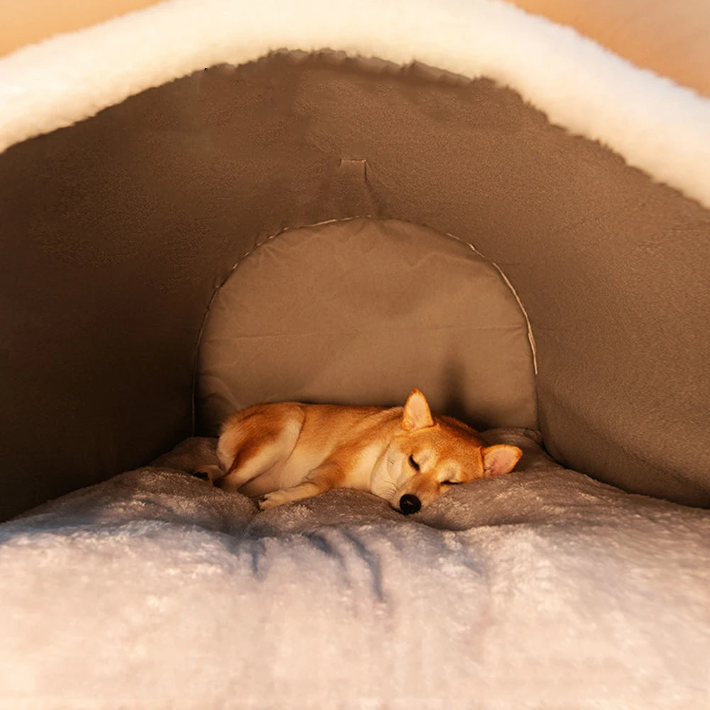 Dog Kennel Detachable Warm Winter Dog House Mat Washable Dog Cave Shelter Comfortable Soft Tent Dog House Dogs Cats Pet Supplies