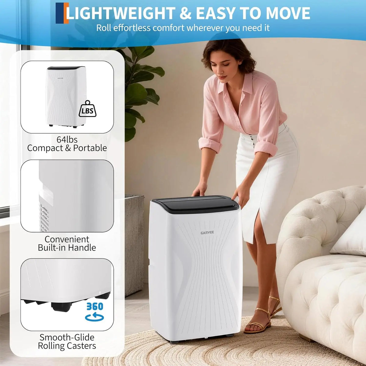12000/14000 BTU Portable Air Conditioners, Cools Up to 550/700 Sq.Ft, 3-in-1 Free standing AC Unit with Cooling, Dehumidifier & Fan Modes, 24H Timer, Remote Control & Installation Kit