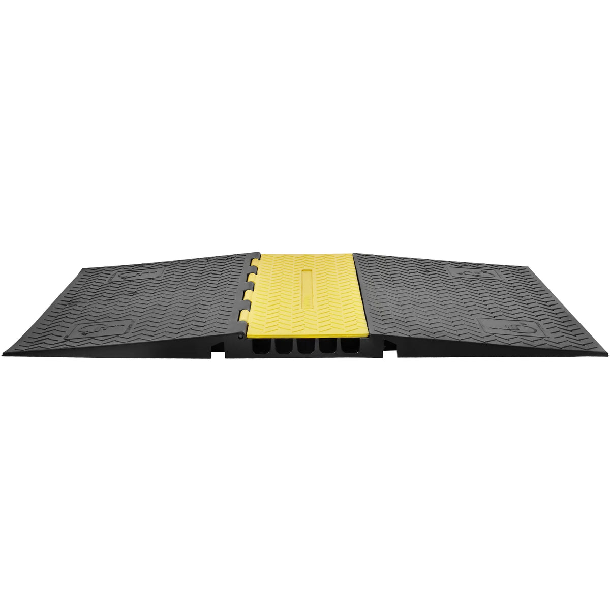 SucceBuy Rubber Cable Protector Ramp 5 Channel 22000 lbs/axle Capacity Heavy Duty Wire Cover Ramp ADA Compliant Indoor&Outdoor