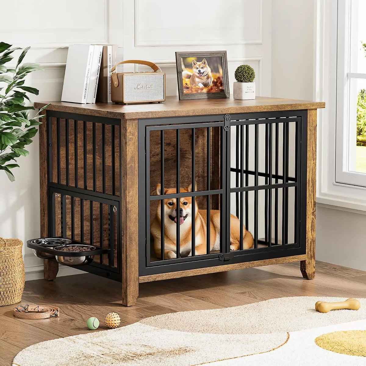 Dog Crate Furniture, 31.5" L*22.5" W*25.6" H, Brown