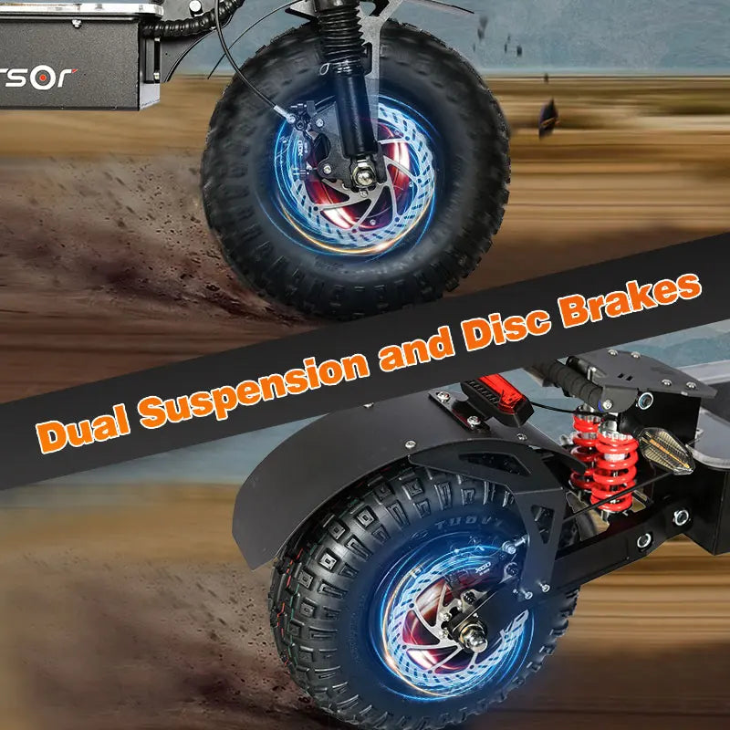 Electric Scooter for Adults 10000W Dual Motor 60MPH 70 Mile Range 60V 50Ah 14-Inch Off Road Tire
