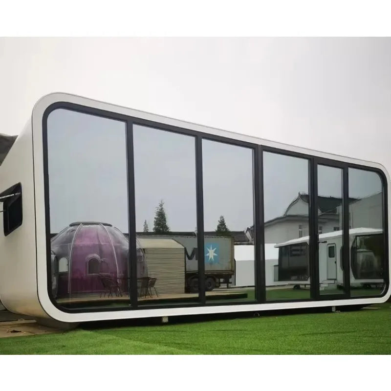 Prefabricated Container House Luxury Modern Mobile Apple Pod Tiny House for Glamping Resort Office Building Living Room Bedroom