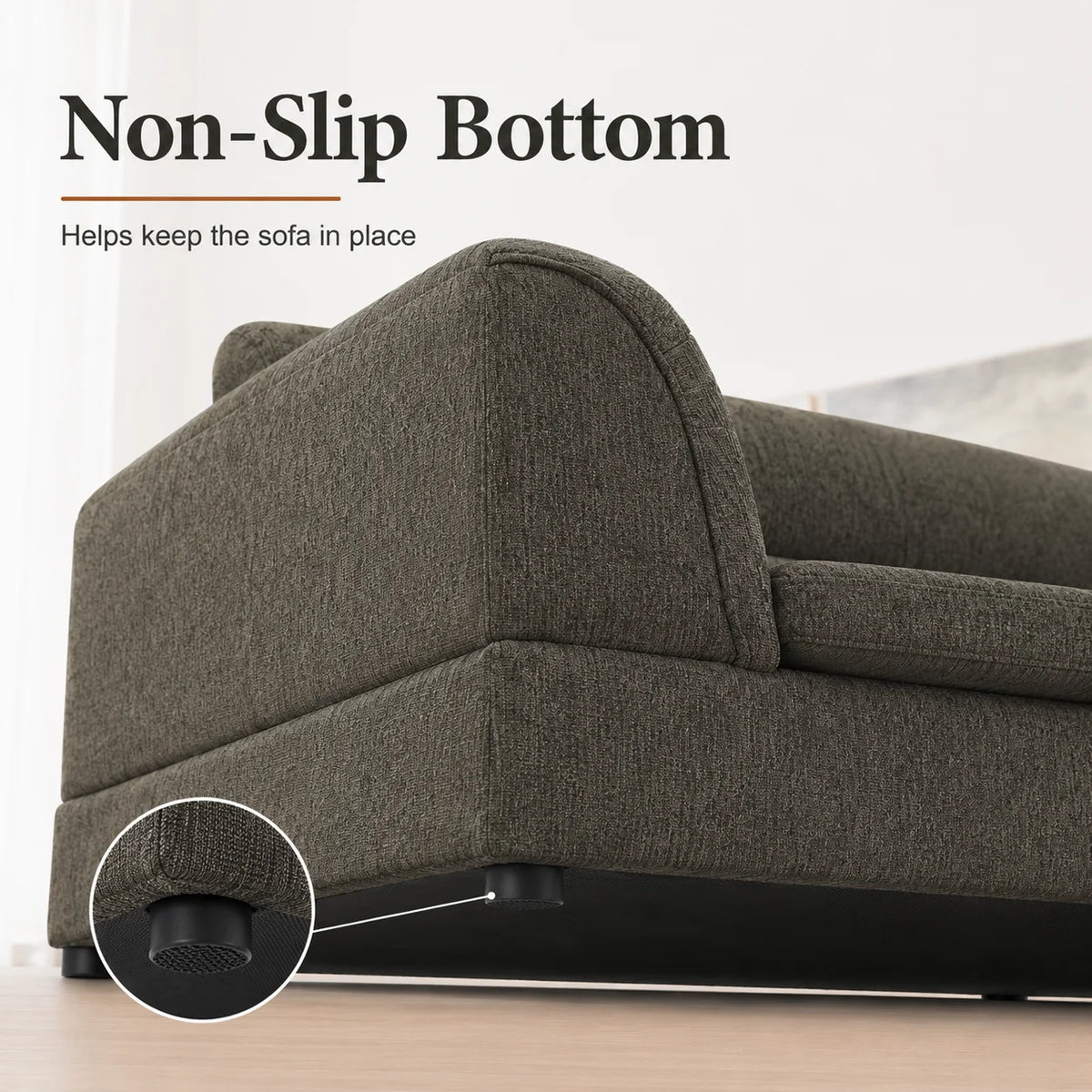Large Dog Sofa Oversized Pet Couch Dark Gray with Curved Armrests Raised Frame Cushions Indoor Pet Furniture for Dogs and Cats