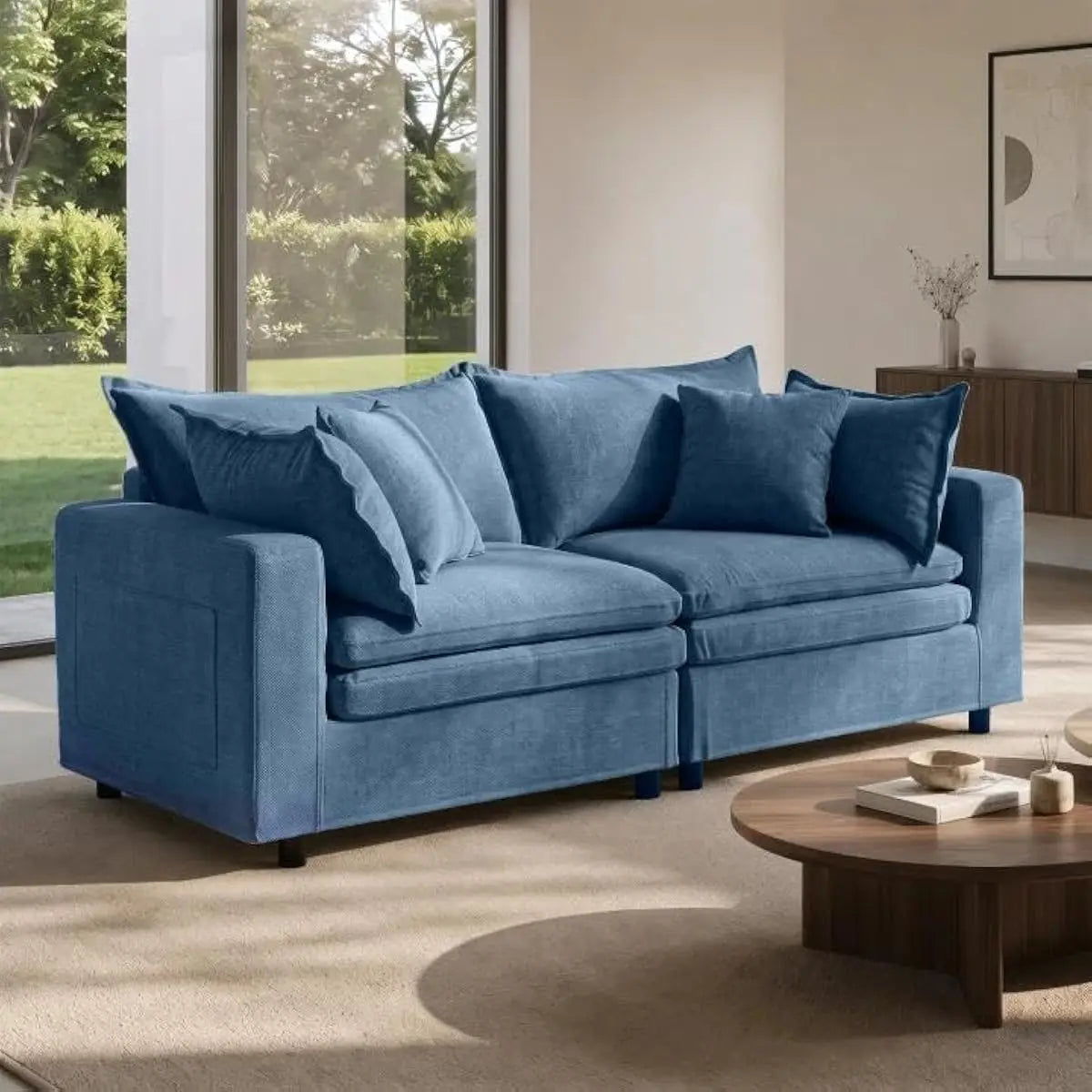 149-inch Extra-Wide U-Shape Sectional Sofa with Deep Seating and Detachable Ottoman • Premium Down-and-Foam Cushions • Solid Har