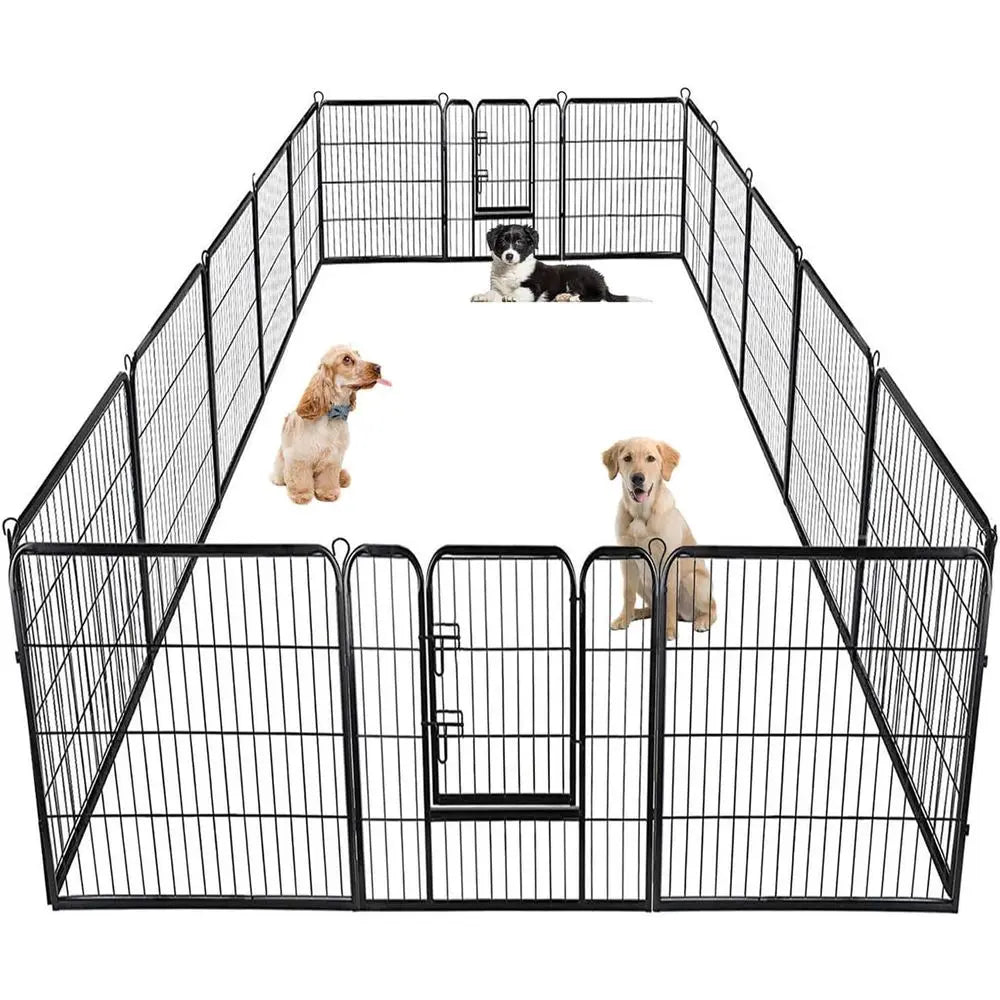 | Dog Playpen | 40 Inch, 16 Panels | Heavy Duty Metal Pet Exercise Pen | Indoor Outdoor ence Panels | Rust-Resistant, Removable,