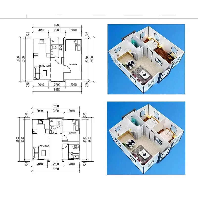 Luxury Casa Prefabricated Folding 20Ft 40Ft Portable Prefab Expandable Container House 2 3 4 5 Bedroom Maison Mobile Tiny Home