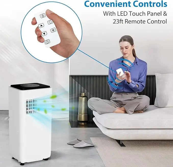 10000 BTU Portable Air Conditioners with Remote Control, AC Unit Built-in Cool, Dry, Fan Modes,up to 450 Sq. ft for Room, Dorm