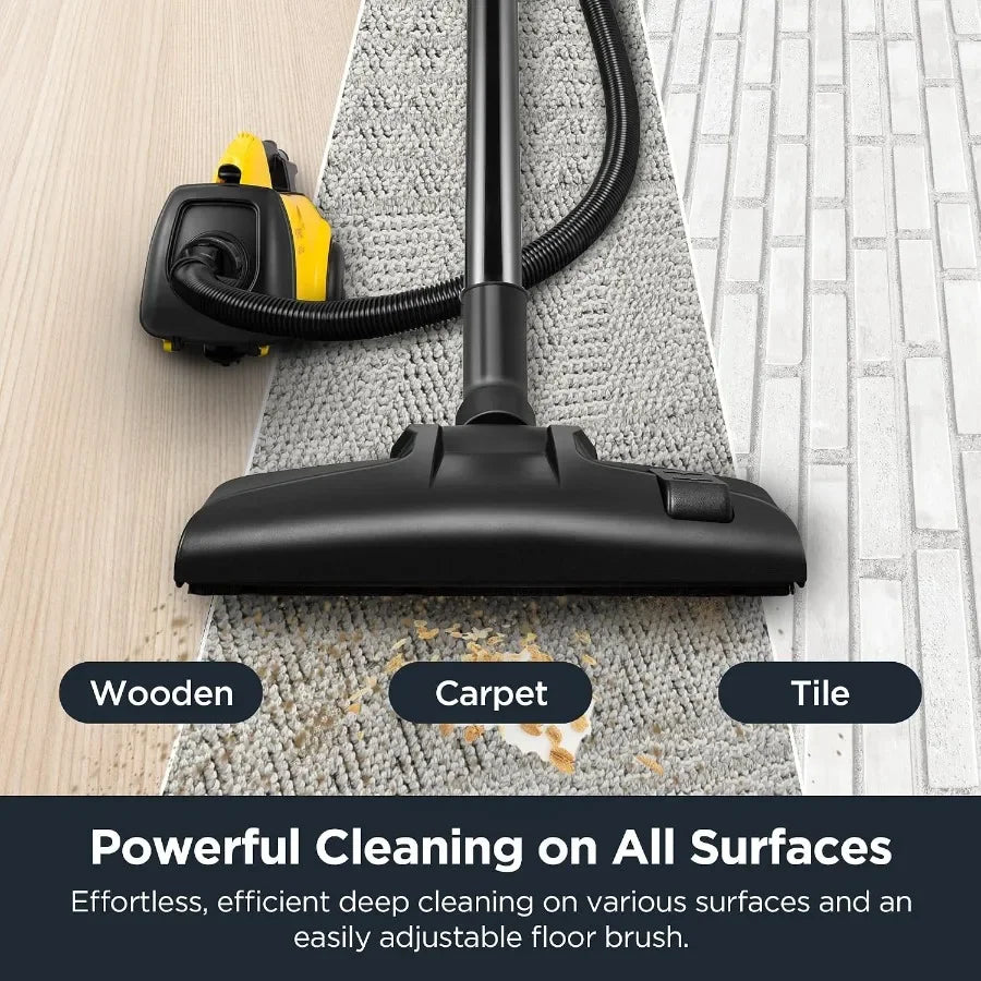 3670M Canister Cleaner, Lightweight Powerful Vacuum for Carpets and Hard Floors, w/ 5bags