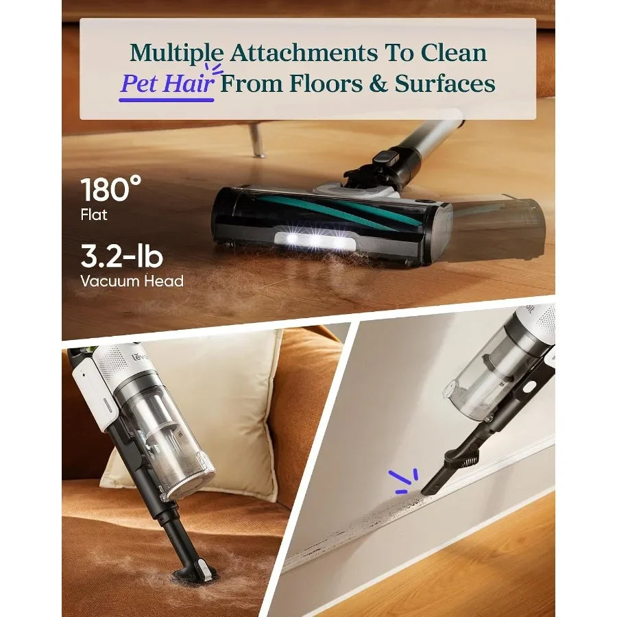 Cordless Vacuum Cleaner, Anti-Tangle for Pet Hair, Up to 50 Minutes