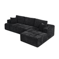 108 Inch L Shaped Boneless Sectional Sofa with Chaise Lounge Cup Holders and Side Storage Pockets Chenille Sofa for Apartment and Home