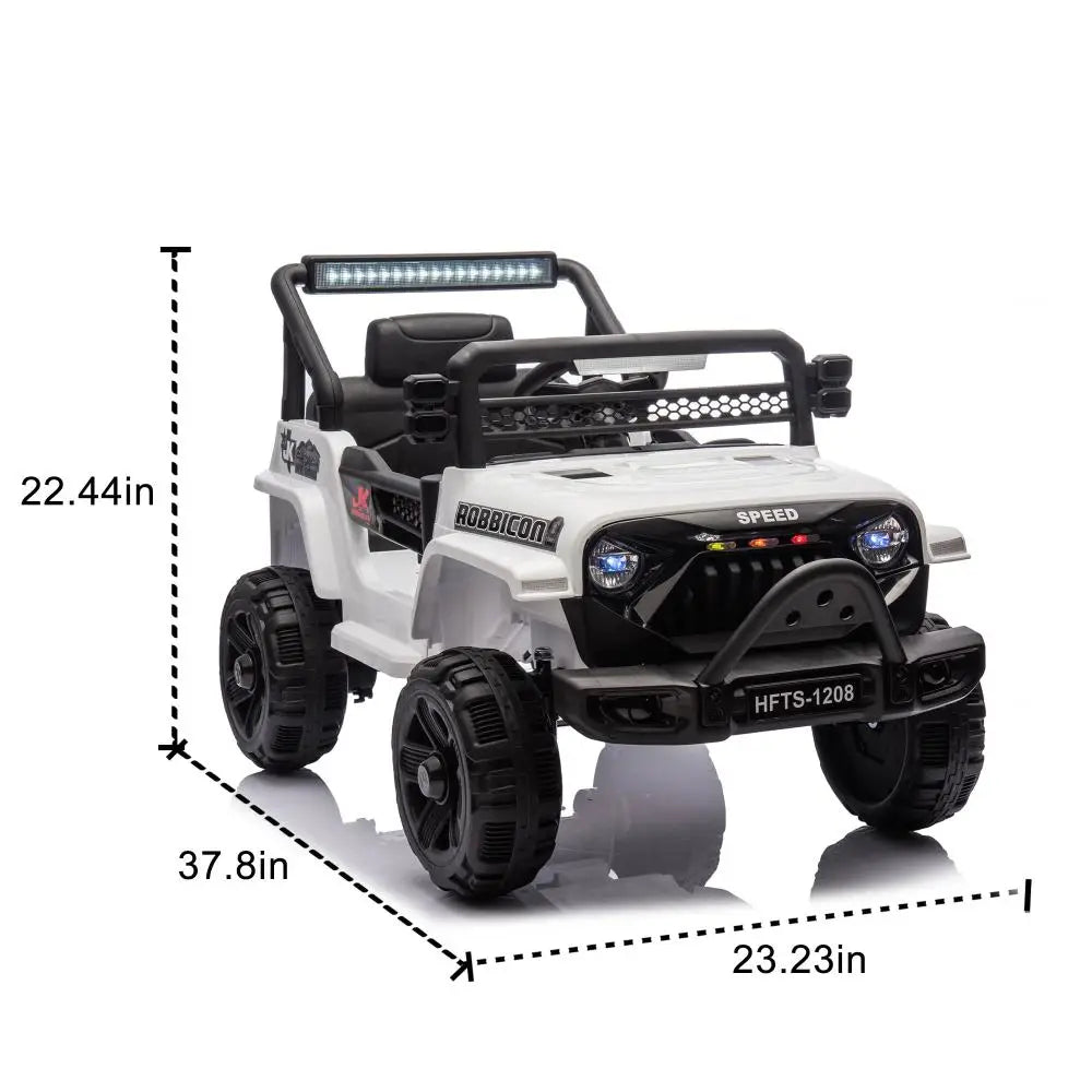 12V Kids Ride On Electric Truck Car W/Parents Control,2WD,Four-wheel Suspension,Early Education Function,Adjustable Volume,USB,MP3,Bluetooth,Microphone Jack,Power Display,LED Lights For Kids Aged 1-4.