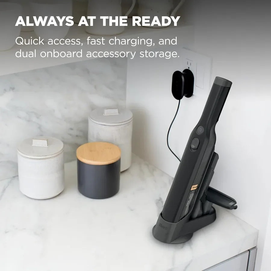 WANDVAC WV201BK Cordless Hand Vacuum, Ultra Light 1.4lbs Design, Rechargeable with Charging Dock, One-Touch Debris Empty, Multi-Surface Cleaning for Home, Car & Pet Hair