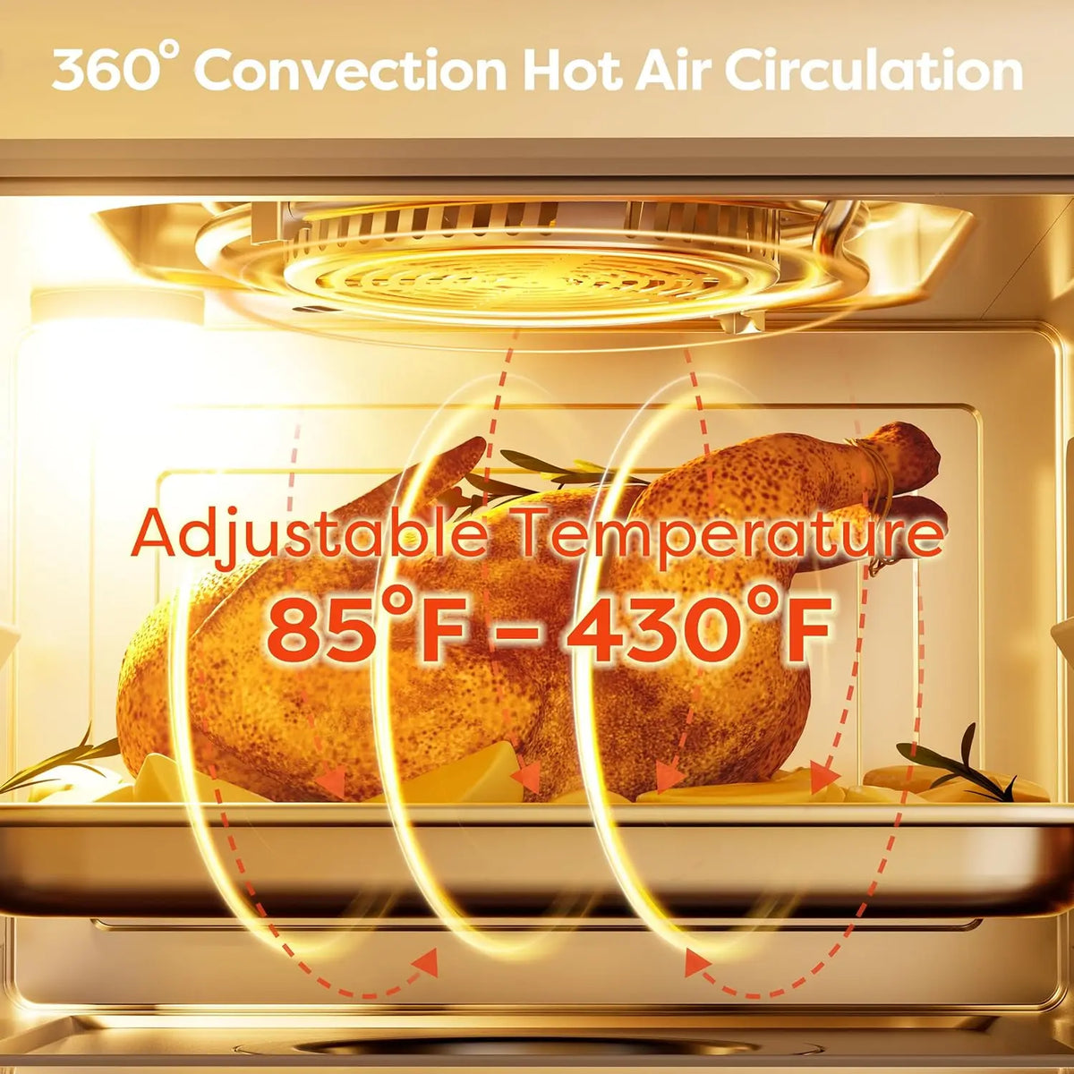 Countertop Steam Air Fryer Oven, 25.4QT 12-in-1 Combo with Convection Toaster, Bake, Self-Clean, Dehydrate, Ferment Functions, W