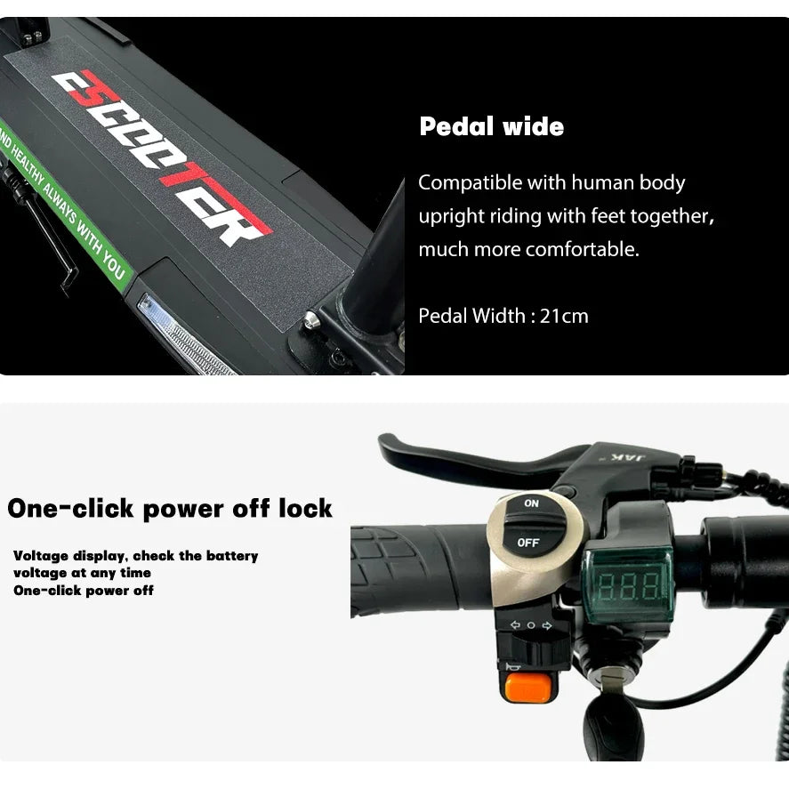 EU UK US Warehouse Stock 48V 16Ah 10 Inch Off Road 800 Power 45KM/H Electric Scooter 2 Wheel for Adults
