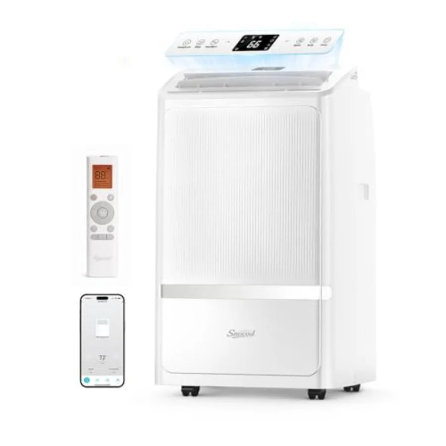 Portable Air Conditioners for home use, ABS plastic body, white color, 16000 BTU cooling for 800 sq ft with drainage-free cooli