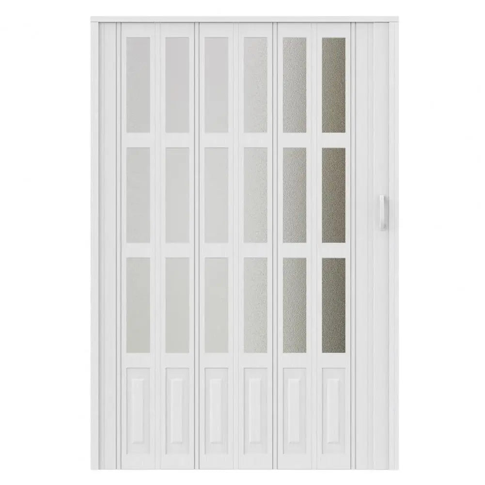 Adjustable 48-72"W x 80"H Acrylic PVC Accordion Folding Door, Single/Bi Fold Interior Door for Closet Bathroom