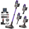 Vacuum - 550W Stick Vacuum with Brushless Motor, Touchscreen Auto Mode, Wall Mount Charging, Multi-Surface Cleaning for Floors,