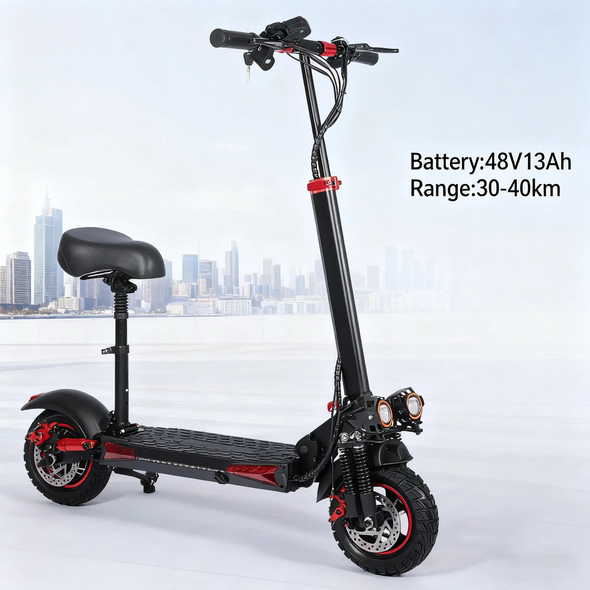 Electric Scooter 1200W Brushless Motor Aluminum Alloy Frame Foldable Waterproof Long Range Battery for Adults 11 Inch