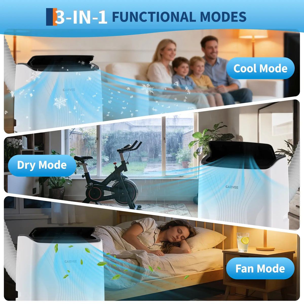 12000 BTU Portable Air Conditioners, Cools Up to 550 Sq.Ft, 3-in-1 Free standing AC Unit with Cooling, Dehumidifier & Fan Modes, LED Display, 24H Timer, Remote Control & Installation Kit