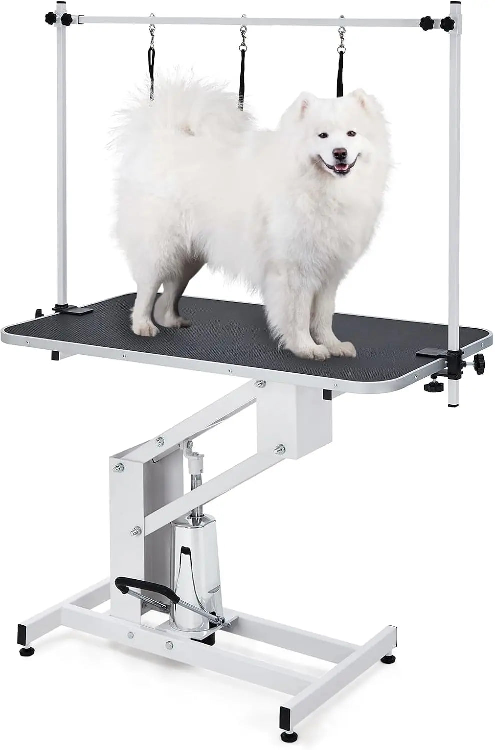 43.3" Electric Pet Grooming Table 350 LBS Heavy Duty Dog Grooming Arm  for Large Dog Salon-Grade Pet Height Adjustable Grooming Station Slip Tabletop