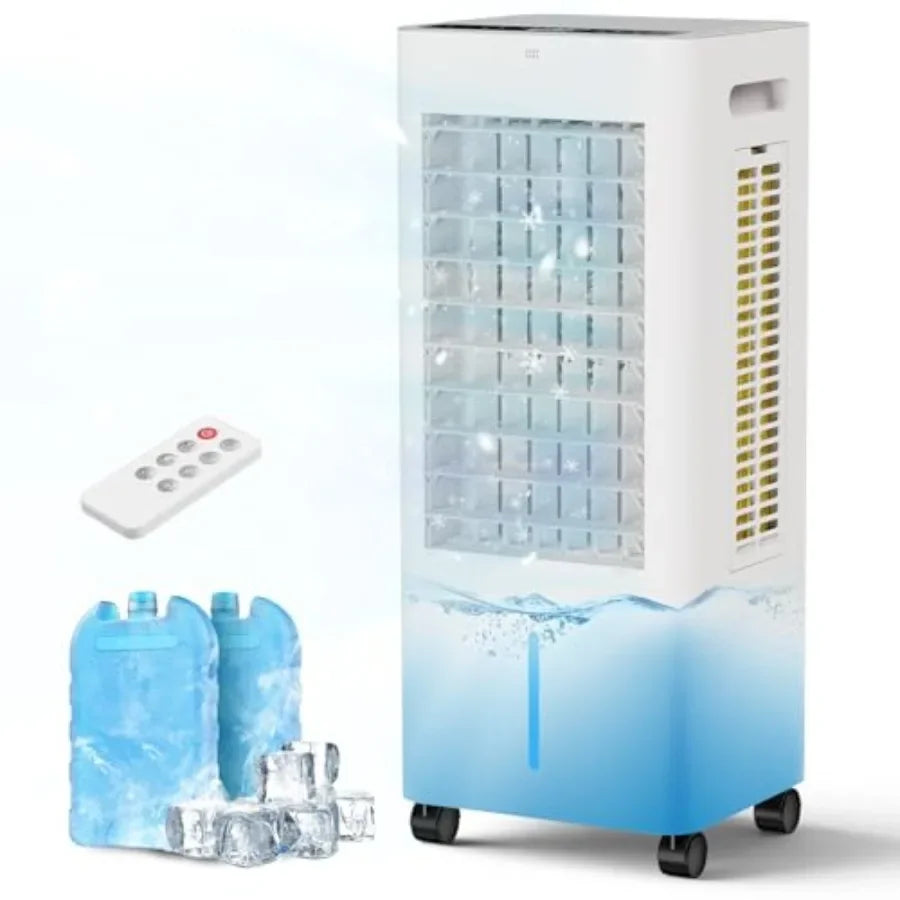 Portable Air Conditioners for Home Office Bedroom: Evaporative Cooler with Ice Packs, 2.1Gal Tank, 3 Speeds, 4 Modes, Remote 12