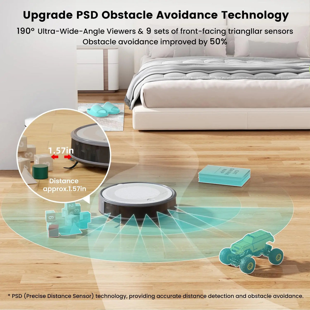 Lefant M310 Robot Vacuum Cleaner– 4500Pa Suction, Ultra-Slim & Quiet, PreciSense Obstacle Avoidance, WiFi/App/Voice Control