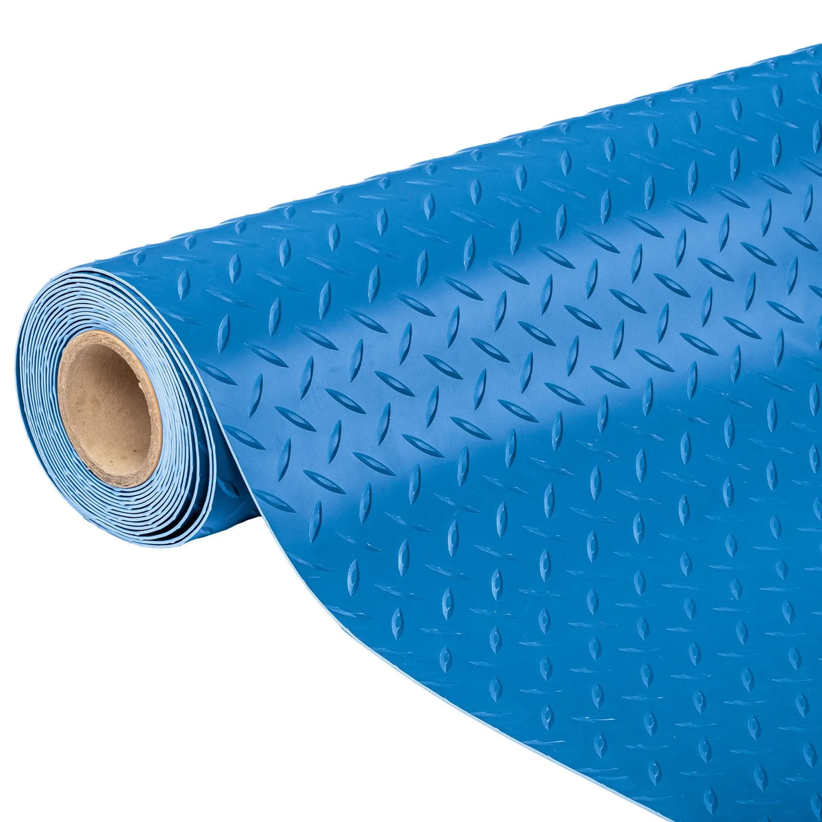 Garage Floor Mat Diamond Plate PVC Vinyl Flooring Rolls Non-Slip Blue