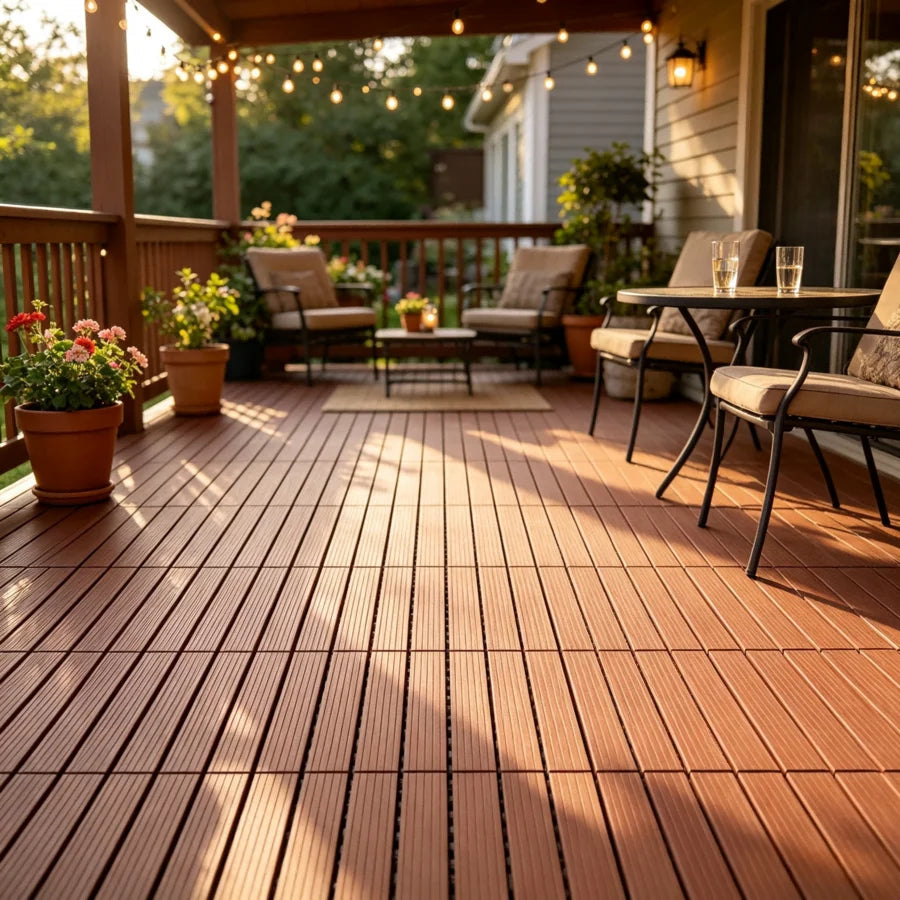 12X24 Inch Terrace Deck Tiles, 10 Or 20 Pieces, Fast Draining, Anti Slip, All-Weather Suitable For Outdoor DIY Floor Panels, Too