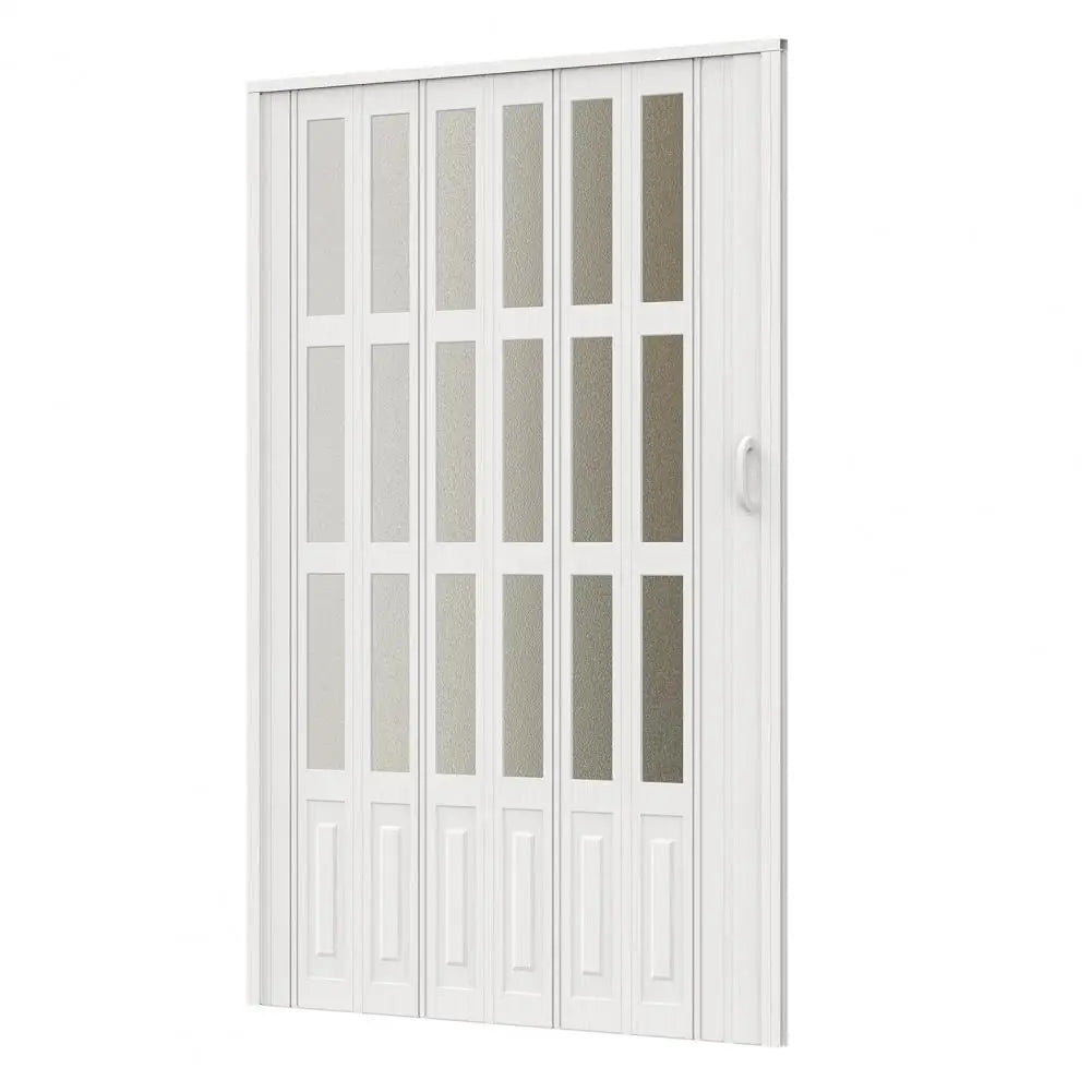 Adjustable 48-72"W x 80"H Acrylic PVC Accordion Folding Door, Single/Bi Fold Interior Door for Closet Bathroom