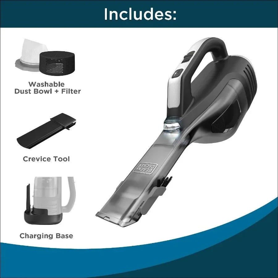 Dustbuster Reveal Cordless Handheld Vacuum Cleaner, Lightweight Rechargeable Portable Car Vac With LED Light, Long Run Time, Strong Suction For Home Car Pet Hair Cleaning