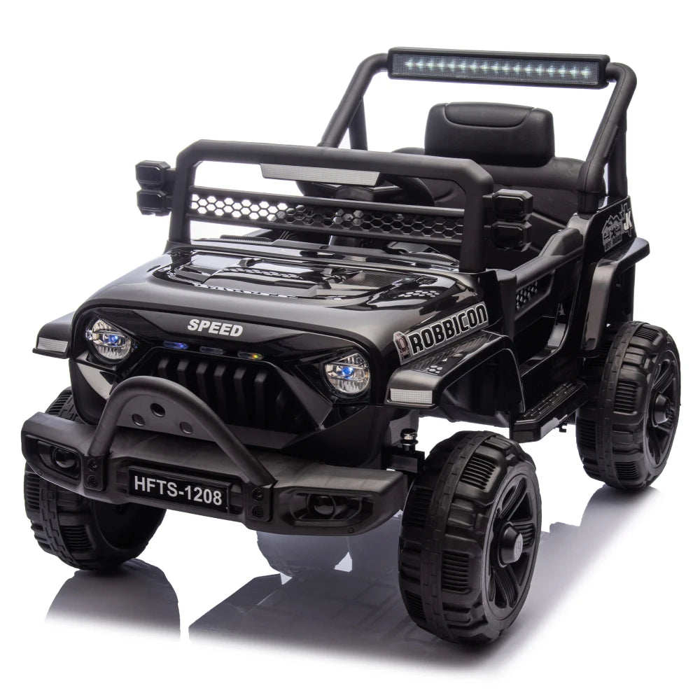 12V Kids Ride On Electric Truck Car W/Parents Control,2WD,Four-wheel Suspension,Early Education Function,Adjustable Volume,USB,MP3,Bluetooth,Microphone Jack,Power Display,LED Lights For Kids Aged 1-4.