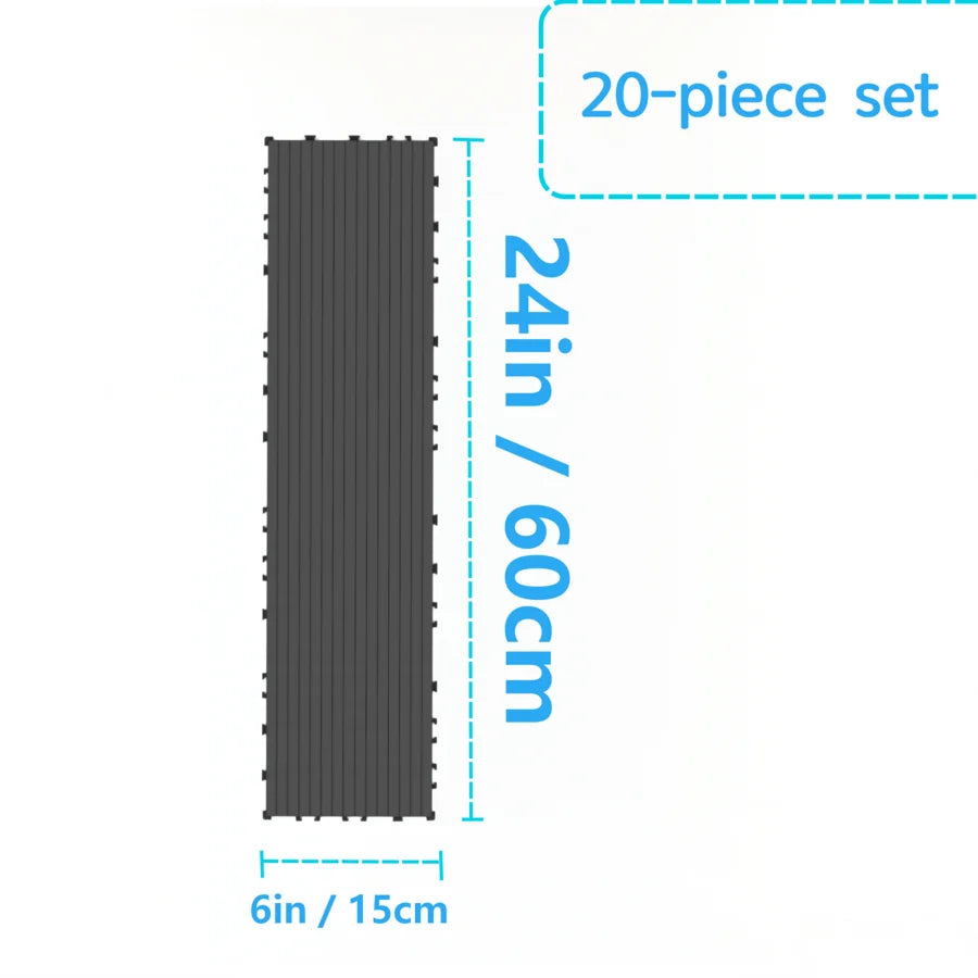 Upgraded Interlocking Deck Tiles, Extra Long Thick Outdoor Patio Flooring, Heavy-Duty Snap-Lock Plastic Patio Tiles, Anti-Slip S