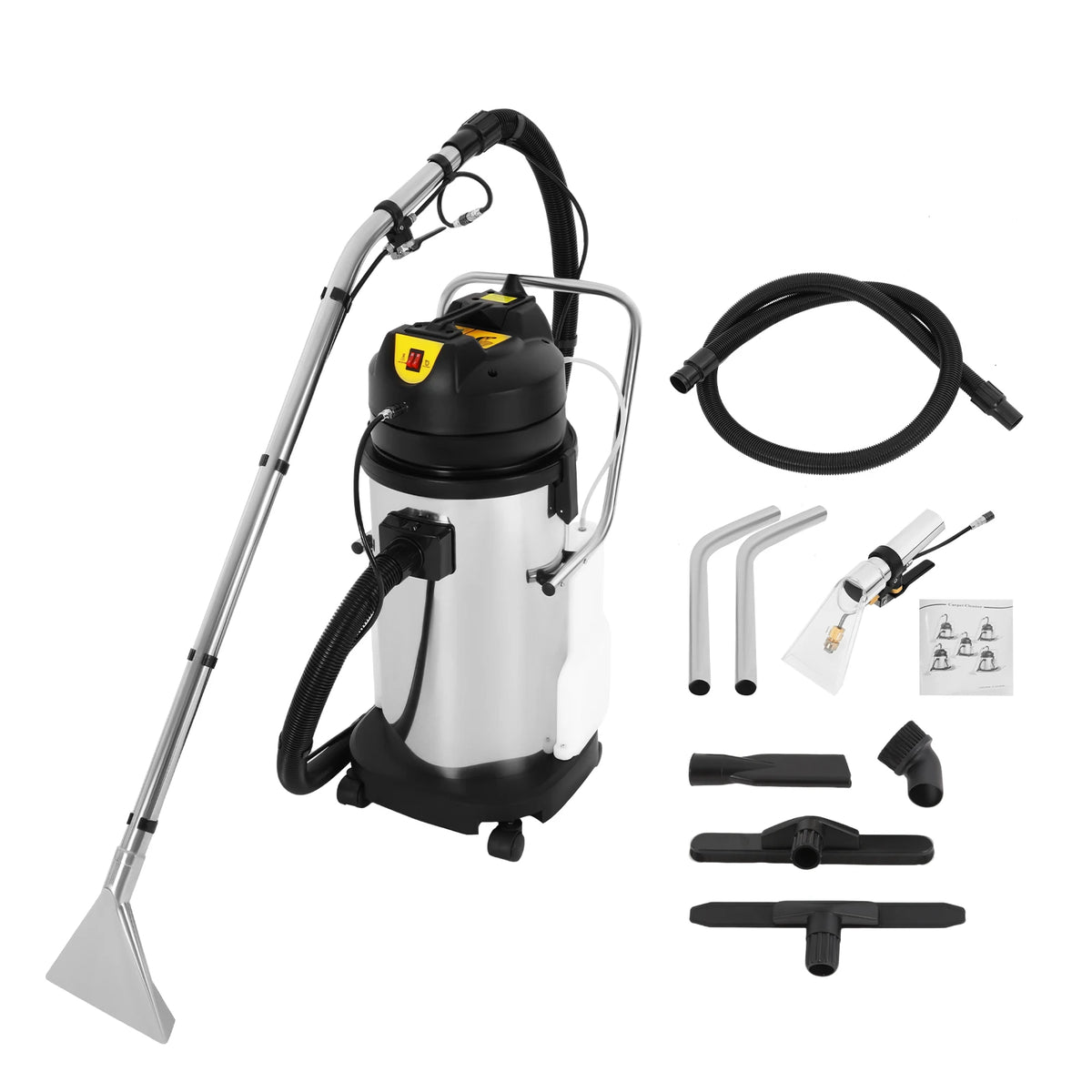 Carpet Cleaning Machine Vacuum Cleaner, Floor Cleaning Machine Circulating Air Cooling  2.64Gal Clean Water Tank, 10.56Gal Waste Tank, Spray and Suction, for Couch Sofa Carpet, Easy Move with Wheels