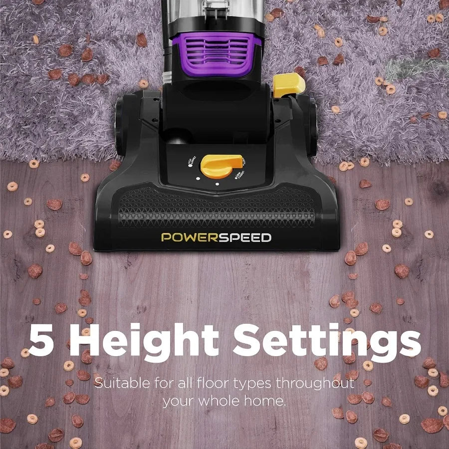 Eureka NEU182B PowerSpeed Bagless Upright Vacuum Cleaner, Lightweight, 5 Height Adjust, Pet Hair Cleaning for Carpet Hard Floor, Washable Filter, XL Dust Cup