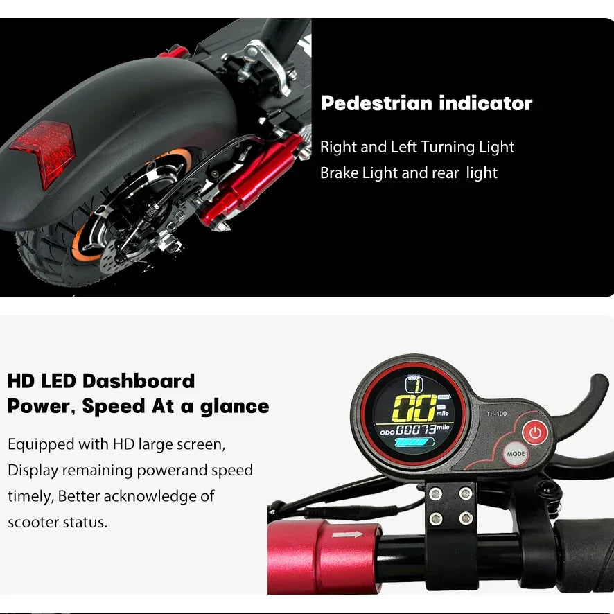 EU UK US Warehouse Stock 48V 16Ah 10 Inch Off Road 800 Power 45KM/H Electric Scooter 2 Wheel for Adults