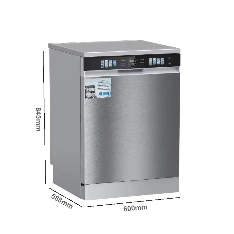 16 Place Settings Built-in & Countertop Dual-Use Dishwasher Stainless Steel Commercial Household Dish Washing Machine